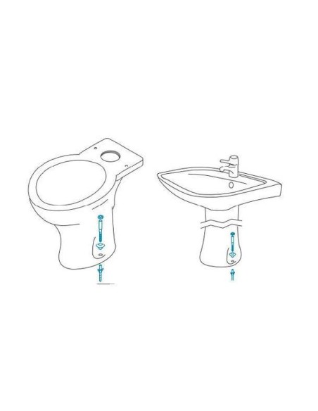 CONJUNTO TORNILLO VERTICAL INODORO - ACERO INOX M6X75