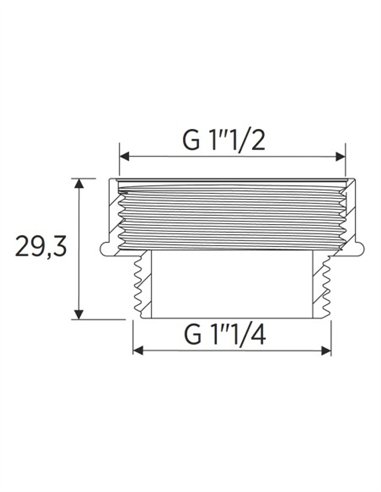 ADAPTADOR COVERTIDOR PP ROSCAS M 1 1/4" - H 1 1/2"