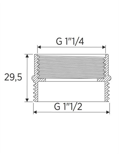 ADAPTADOR COVERTIDOR PP ROSCAS M 1 1/2" - H 1 1/4"