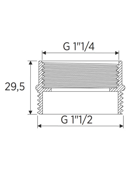 ADAPTADOR COVERTIDOR PP ROSCAS M 1 1/2" - H 1 1/4"