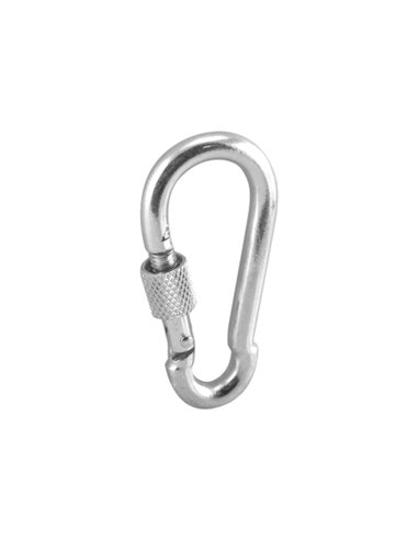 MOSQUETON BOMBERO CON SEGURO - 6X60MM - 15UDS