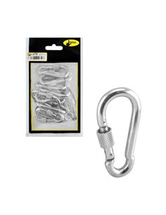 MOSQUETON BOMBERO CON SEGURO - 8X80MM - 10UDS