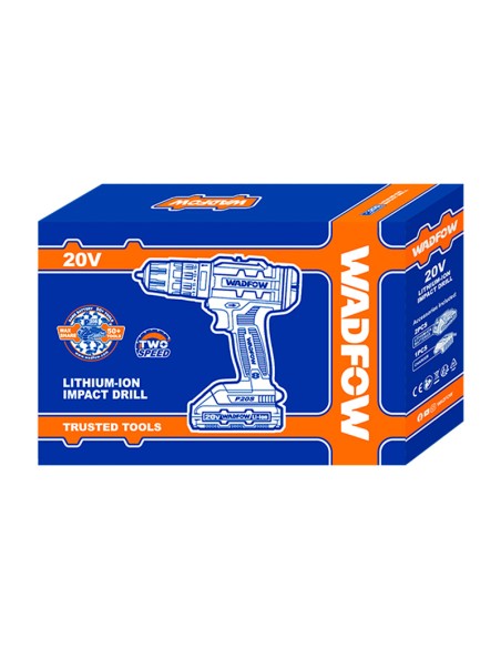 TALADRO PERCUTOR 20V + 2BATERIAS 1.5Ah WADFOW