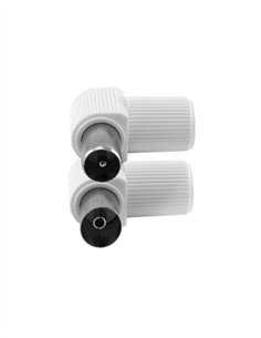 CONECTOR ACODADO BLANCO HQ ABS-METAL - HEMBRA