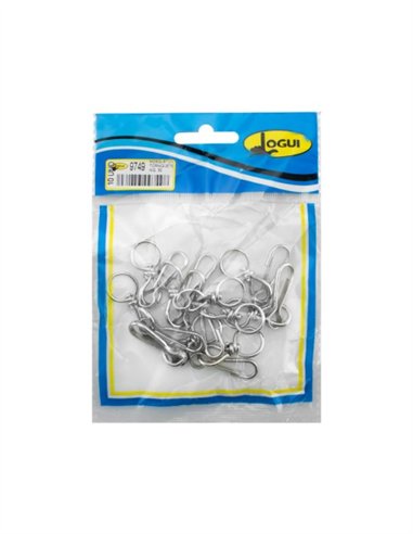 MOSQUETÓN TORNIQUETE NIQUELADO 10 UDS - 80MM