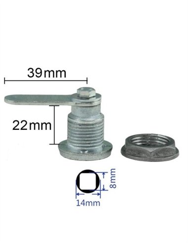 CERRADURA CUADRADILLO PUERTA CONTADOR 8MM