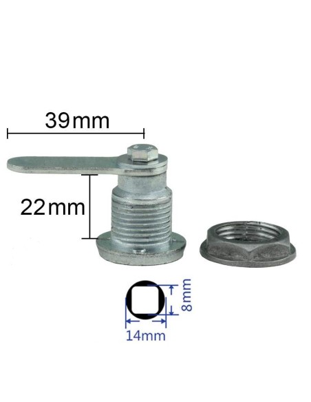 CERRADURA CUADRADILLO PUERTA CONTADOR 8MM