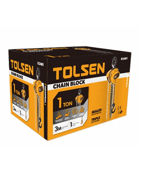 POLIPASTO MANUAL DE CADENA 3M TOLSEN - 3T - 3M