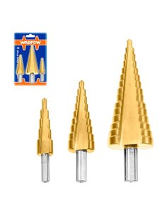 JUEGO 3 PIEZAS BROCAS ESCALONADAS HSS 12-20-32MM WADFOW