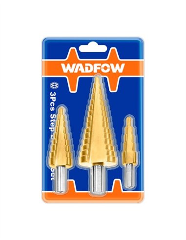 JUEGO 3 PIEZAS BROCAS ESCALONADAS HSS 12-20-32MM WADFOW