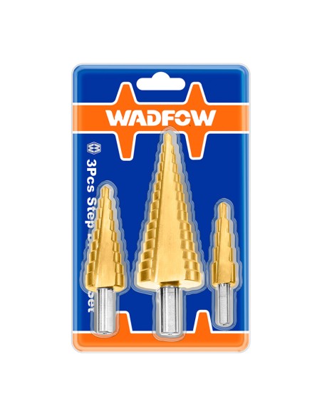 JUEGO 3 PIEZAS BROCAS ESCALONADAS HSS 12-20-32MM WADFOW