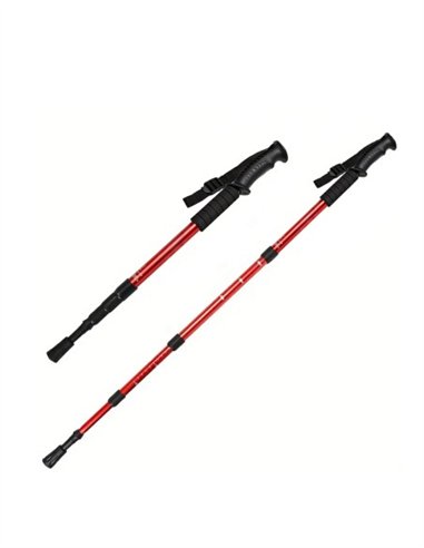BASTON DE TREKKING 60-130CM MANGO RECTO - NEGRO