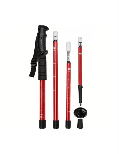 BASTON DE TREKKING 60-130CM MANGO RECTO - NEGRO