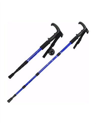 BASTON DE TREKKING 60-130CM MANGO CURVO - AZUL