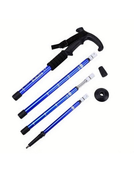 BASTON DE TREKKING 60-130CM MANGO CURVO - AZUL