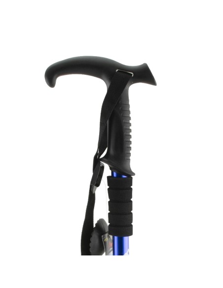 BASTON DE TREKKING 60-130CM MANGO CURVO - AZUL