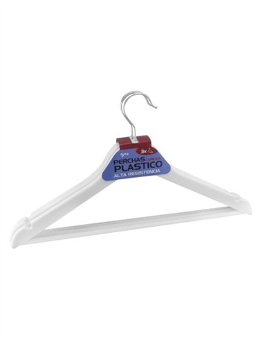PERCHAS DE PLÁSTICO PACK 3UDS - BLANCO
