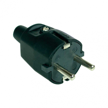 Clavija de goma negra 2P+TT 16A GSC 0200059
