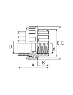 ENLACE MIXTO ENCOLAR 3 PZAS ROSCA HEMBRA - 50MM X 1" 1/2" 2