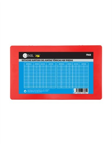ESTUCHE SURTIDO JUNTAS TÓRICAS 3-50MM 419 UDS