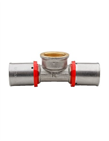 TE HEMBRA MULTICAPA PRESS TIPO U-ROJO - Ø20X3/4"