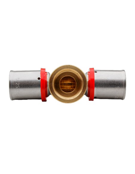TE HEMBRA MULTICAPA PRESS TIPO U-ROJO - Ø20X3/4"