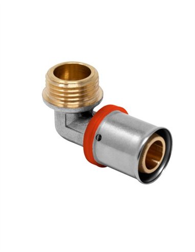 CODO MACHO 90º MULTICAPA PRESS TIPO U-ROJO - Ø16X3/4"