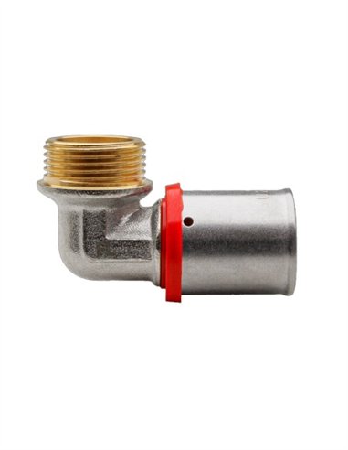 CODO MACHO 90º MULTICAPA PRESS TIPO U-ROJO - Ø16X3/4"