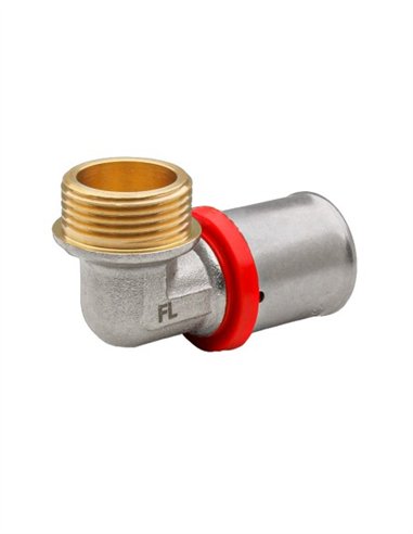 CODO MACHO 90º MULTICAPA PRESS TIPO U-ROJO - Ø20X1/2"