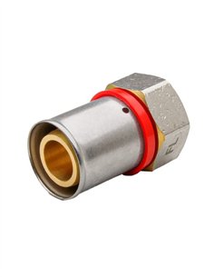 RACOR RECTO HEMBRA MULTICAPA PRESS TIPO U-ROJO - Ø20X3/4" 2