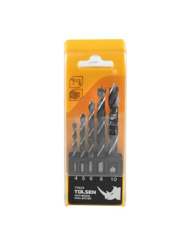 ESTUCHE 5 PZS BROCAS PARA MADERA TOLSEN