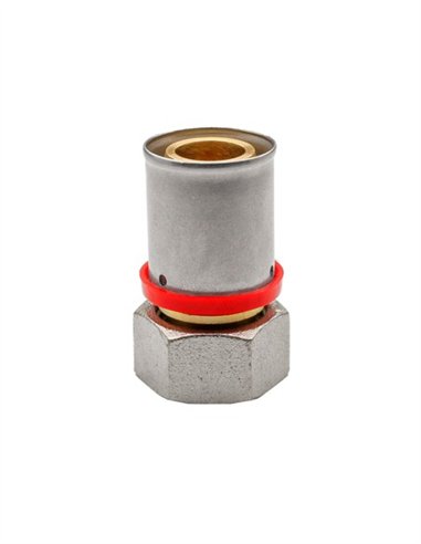 RACOR HEMBRA TUERCA MOVIL MULTICAPA PRESS TIPO U-ROJO - Ø20X1/2"