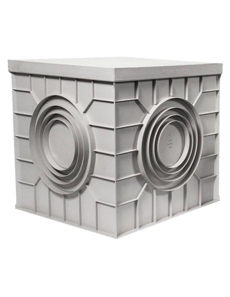 CAJA REGISTRO POLIPROPILENO - 400 X 400MM GRIS
