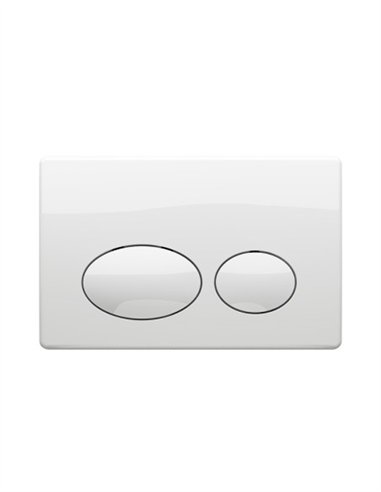 PLACA DE ACCIONAMIENTO DOBLE PULSADOR MECANICO - ABS BLANCO