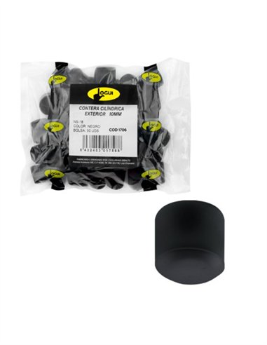 CONTERA EXTERIOR CÓNICA NEGRO - 25MM - 25UDS