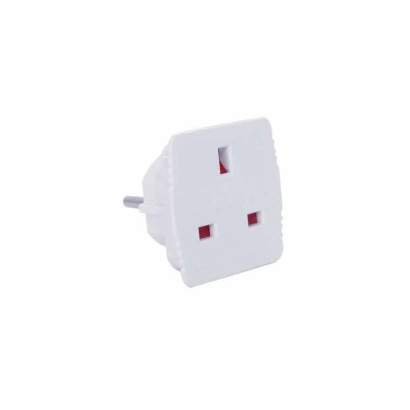 Adaptador de clavija europea a inglesa. 