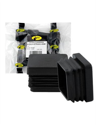 CONTERA INTERIOR CUADRADA NEGRO - 25MM - 25UDS