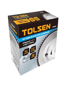 DISCO DE SIERRA CIRCULAR PARA ALUMINIO TOLSEN - 210X60TX30MM