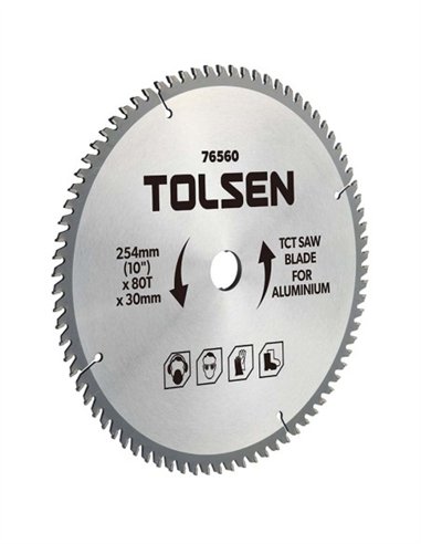 DISCO DE SIERRA CIRCULAR PARA ALUMINIO TOLSEN - 210X60TX30MM