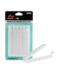 PINZAS COCINA CIERRA BOLSAS SET 6 UDS LAUXA HOME