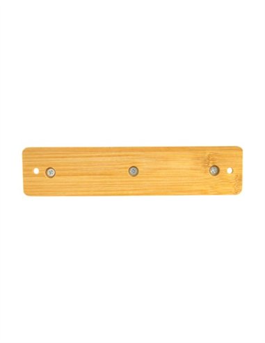 PERCHA MULTIFUNCION ATORNILLADA BAMBÚ + INOX 3 GANCHOS LAUXA HOME