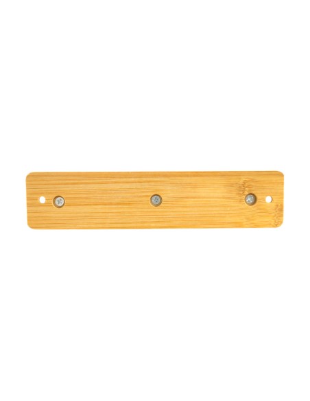 PERCHA MULTIFUNCION ATORNILLADA BAMBÚ + INOX 3 GANCHOS LAUXA HOME