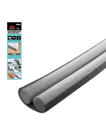 BAJO PUERTA DOBLE ROLLO AISLANTE 97CM - GRIS