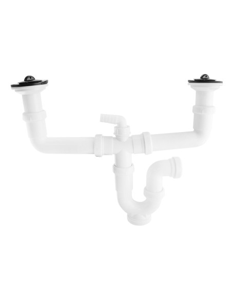 SIFON CURVO VALVULA EXTENSIBLE Y TAPON