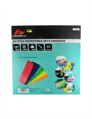 SET DE 8 UDS BAYETAS MICROFIBRA 30X30 CM