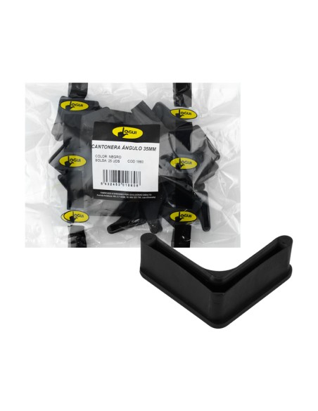 CONTERA EN ANGULO NEGRA 25 UDS - 40X40MM
