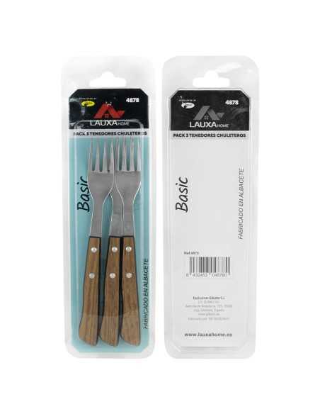 TENEDOR CHULETERO PACK 3 LAUXA BASIC