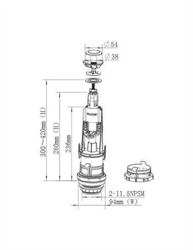 DESCARGADOR PULSADOR UNIVERSAL INTERRUMPIBLE FLUTEC - BOLSA