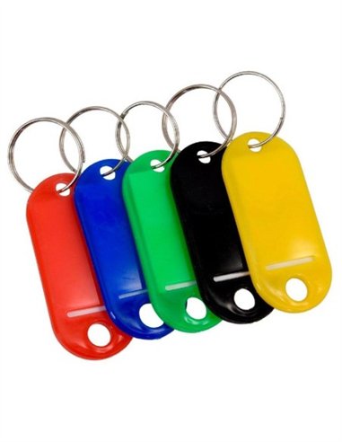 LLAVEROS ETIQUETA BOLSA 100 PZS - NEGRO