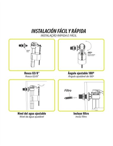 GRIFO FLOTADOR LATERAL FLUTEC - BOLSA